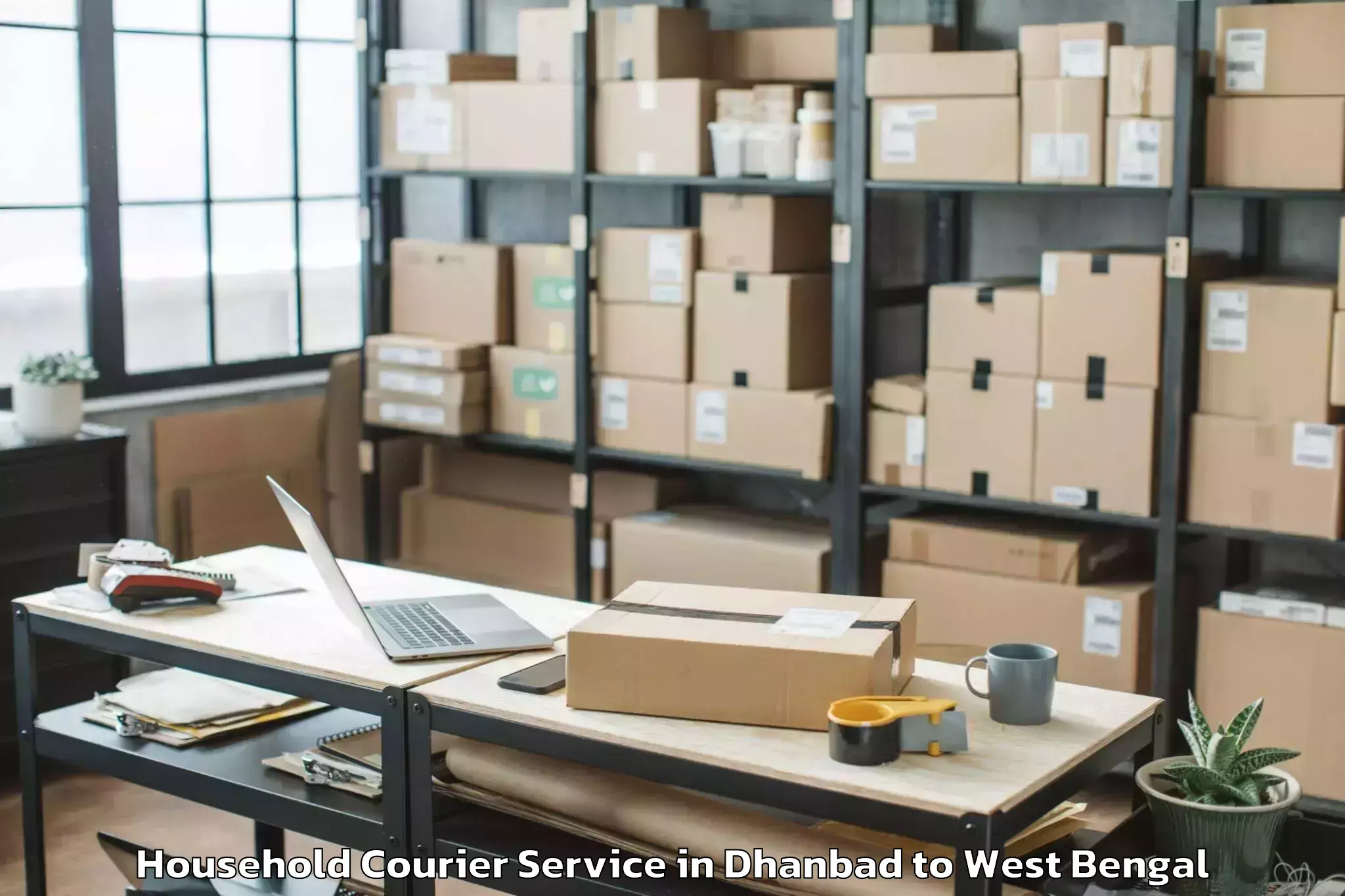 Top Dhanbad to Kaliyaganj Household Courier Available